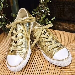 Converse Chuck Taylor All Star Gold Sequin Girl's Sneakers - Size 12